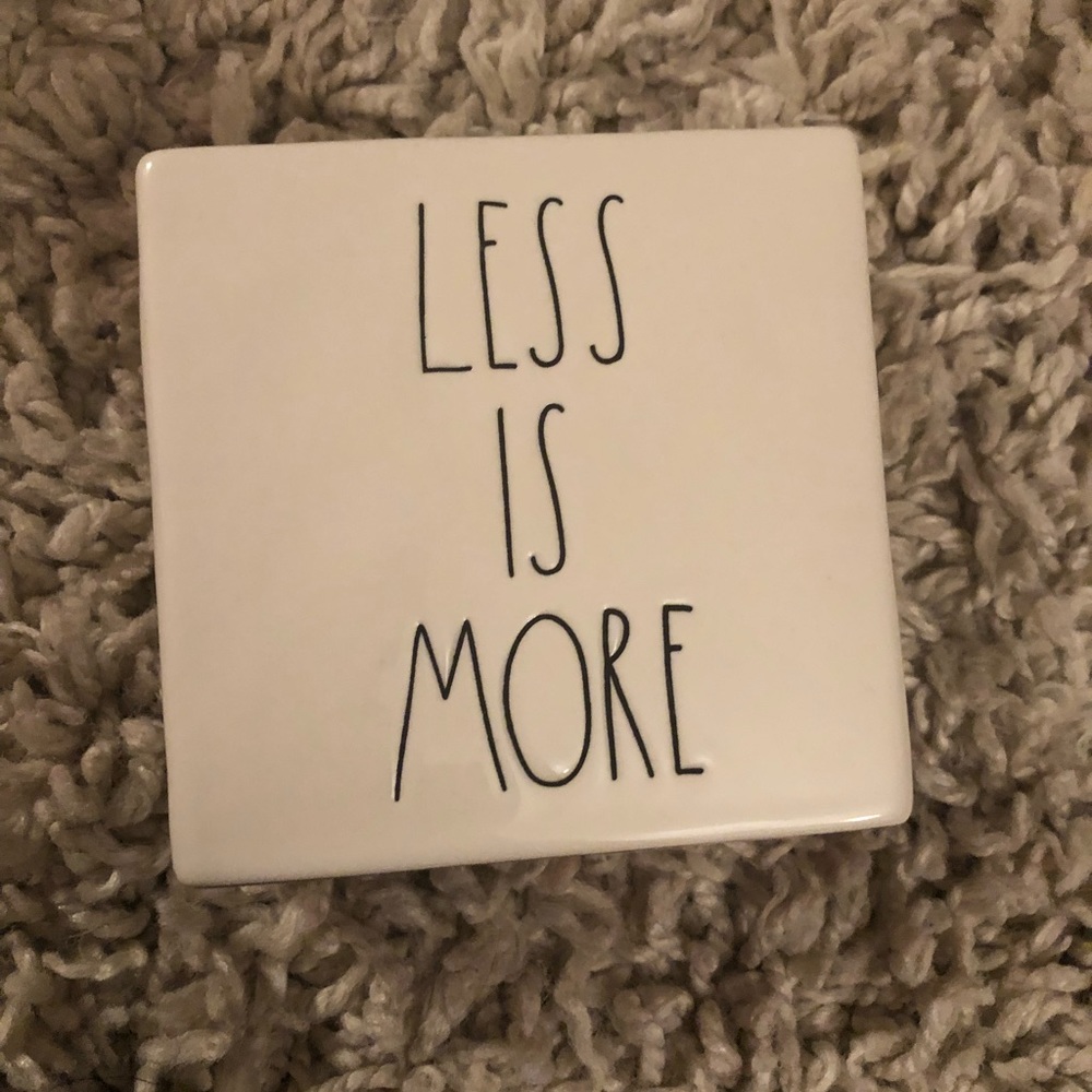 Rae Dunn less is more more is less cube
